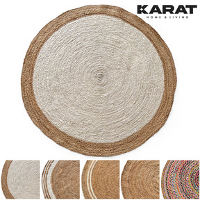 Jute Carpet Agra | Round | Handwoven | Natural Fibres | Various Sizes