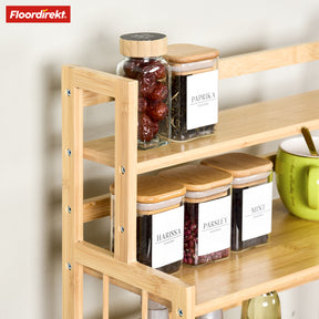 Bamboo kitchen shelf | Alabama | Stylish storage space for spices and utensils