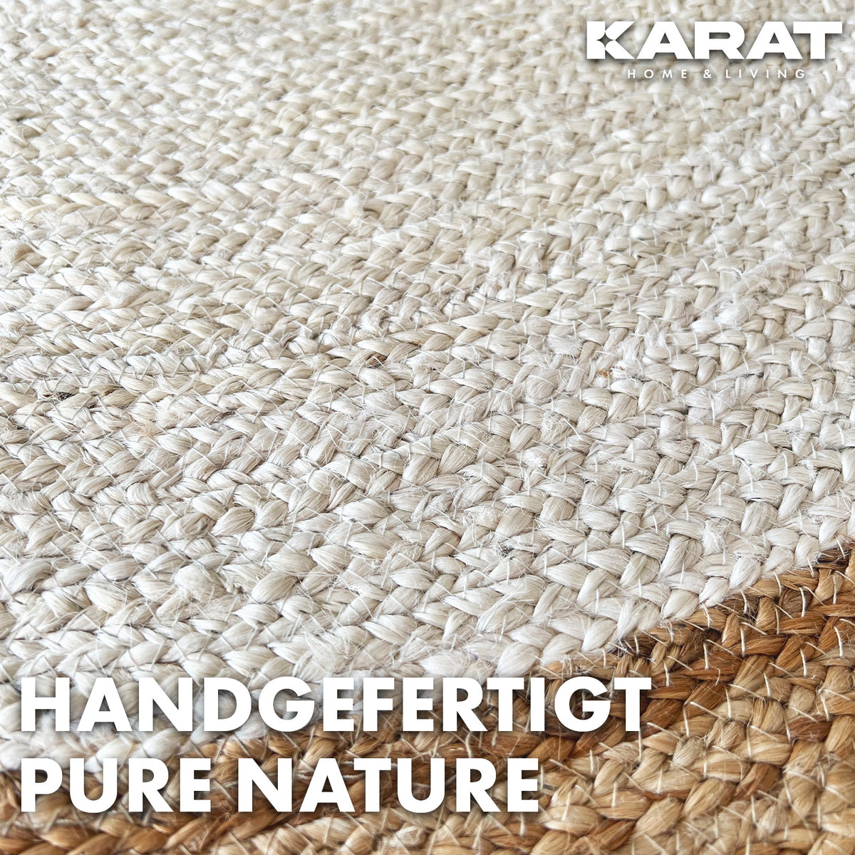 Jute Carpet Agra | Round | Handwoven | Natural Fibres | Various Sizes
