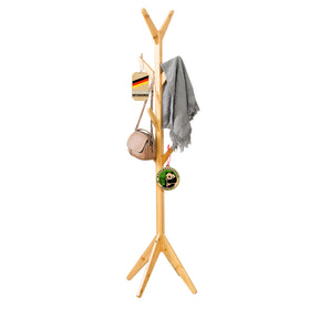 Bamboo coat rack | Maryland | Elegant and natural design | 8 hooks for jackets, bags and more