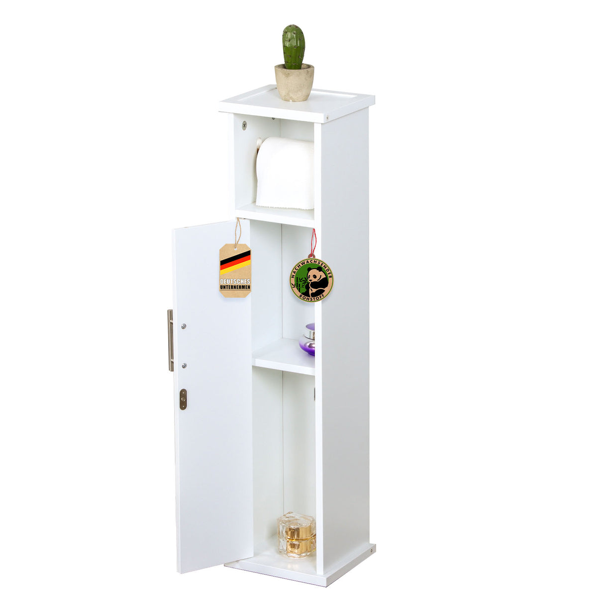 Bathroom cabinet | Wisconsin | Toilet cabinet with practical toilet roll holder for small rooms