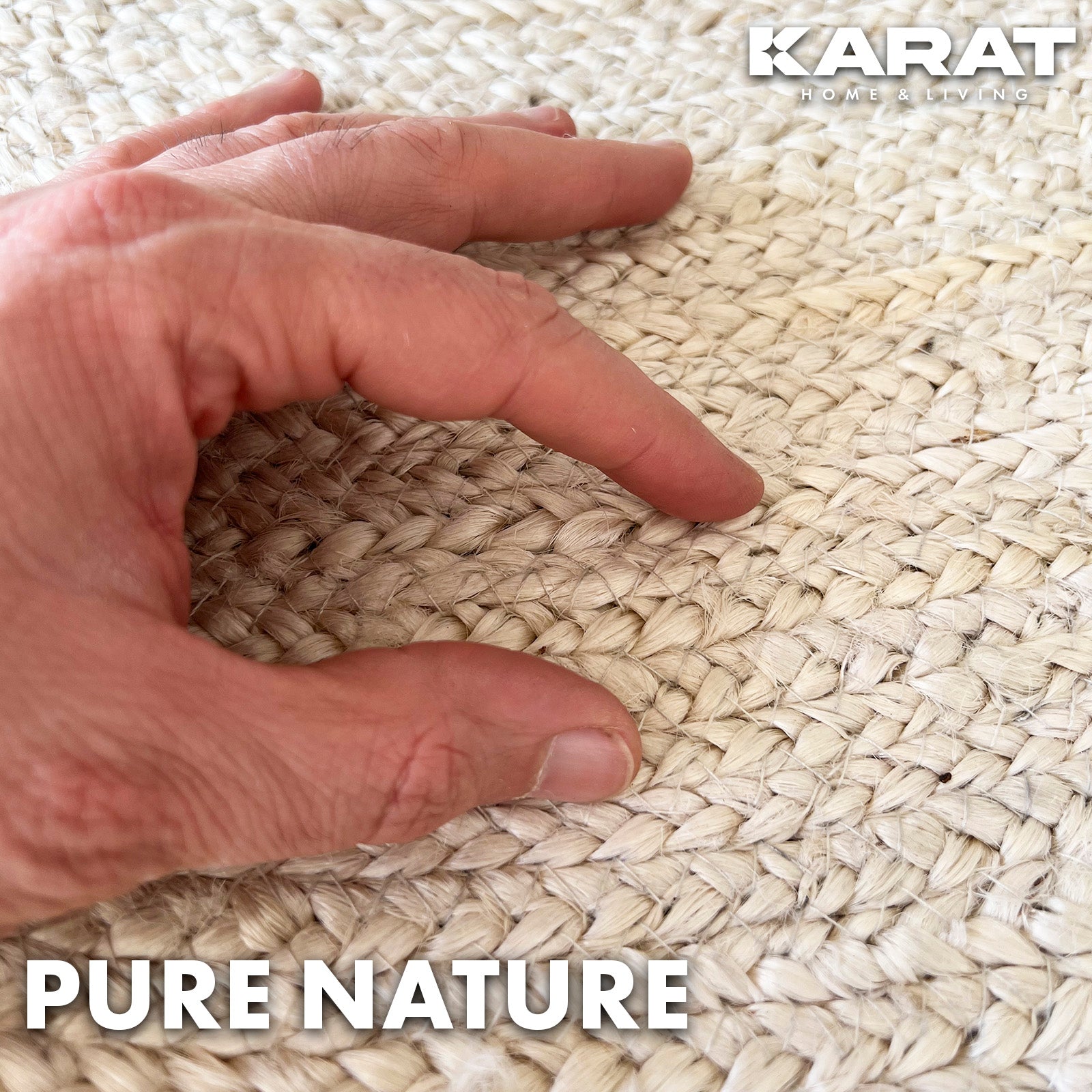 Jute Carpet Agra | Round | Handwoven | Natural Fibres | Various Sizes