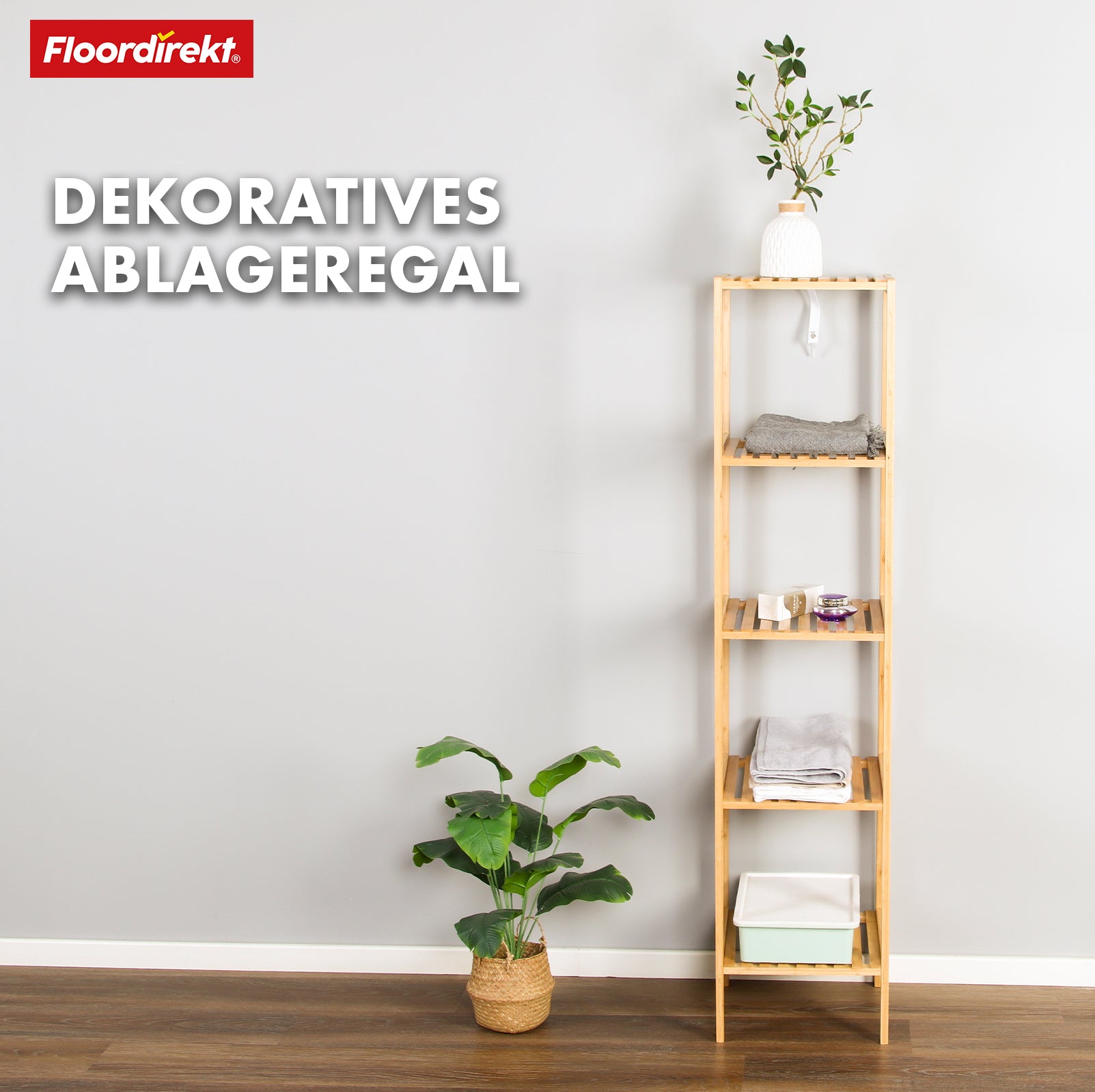 Bamboo standing shelf | Ideal for creatively arranging your home accessories | Available in 3 sizes