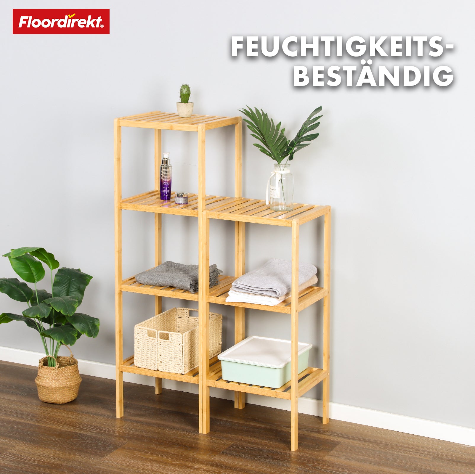 Bamboo standing shelf | Ideal for creatively arranging your home accessories | Available in 3 sizes