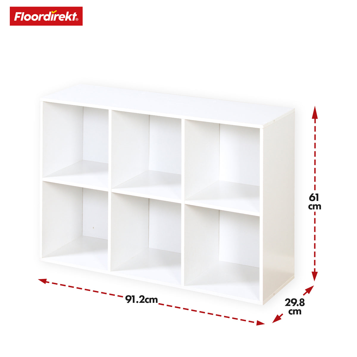 Wooden shelf | Vermont | Stylish shelf with six compartments for an elegant and tidy living atmosphere