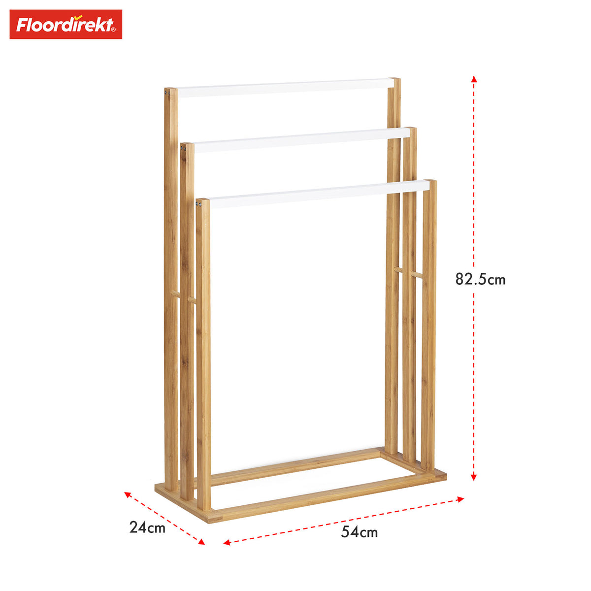 Bamboo towel rail | Kentucky | Elegant towel rail with 3 offset bars