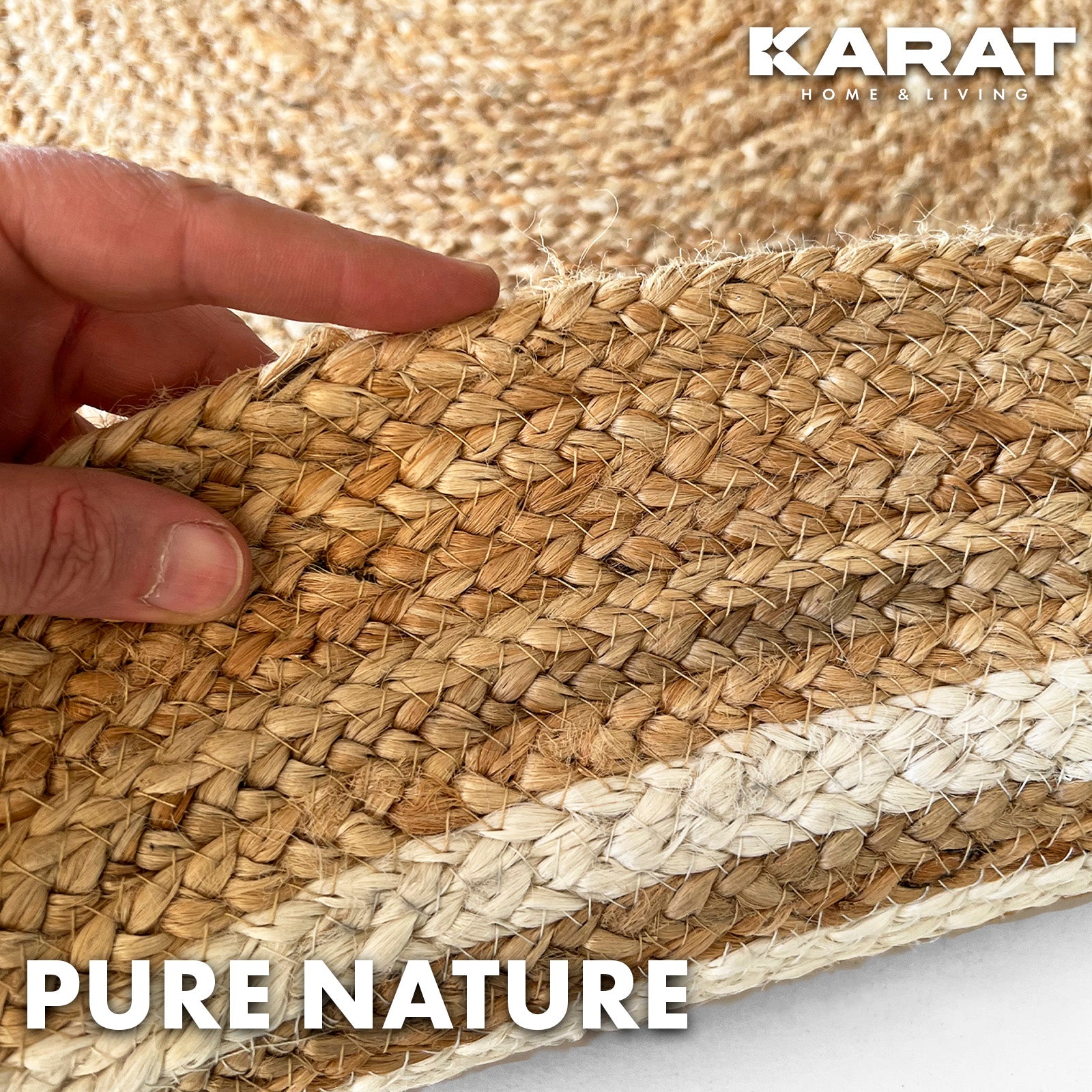 Jute Carpet Mumbai | Round | Handwoven | Natural Fibres | Various Sizes