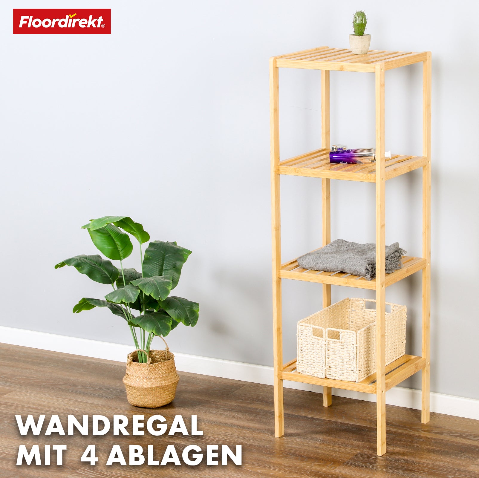 Bamboo standing shelf | Ideal for creatively arranging your home accessories | Available in 3 sizes