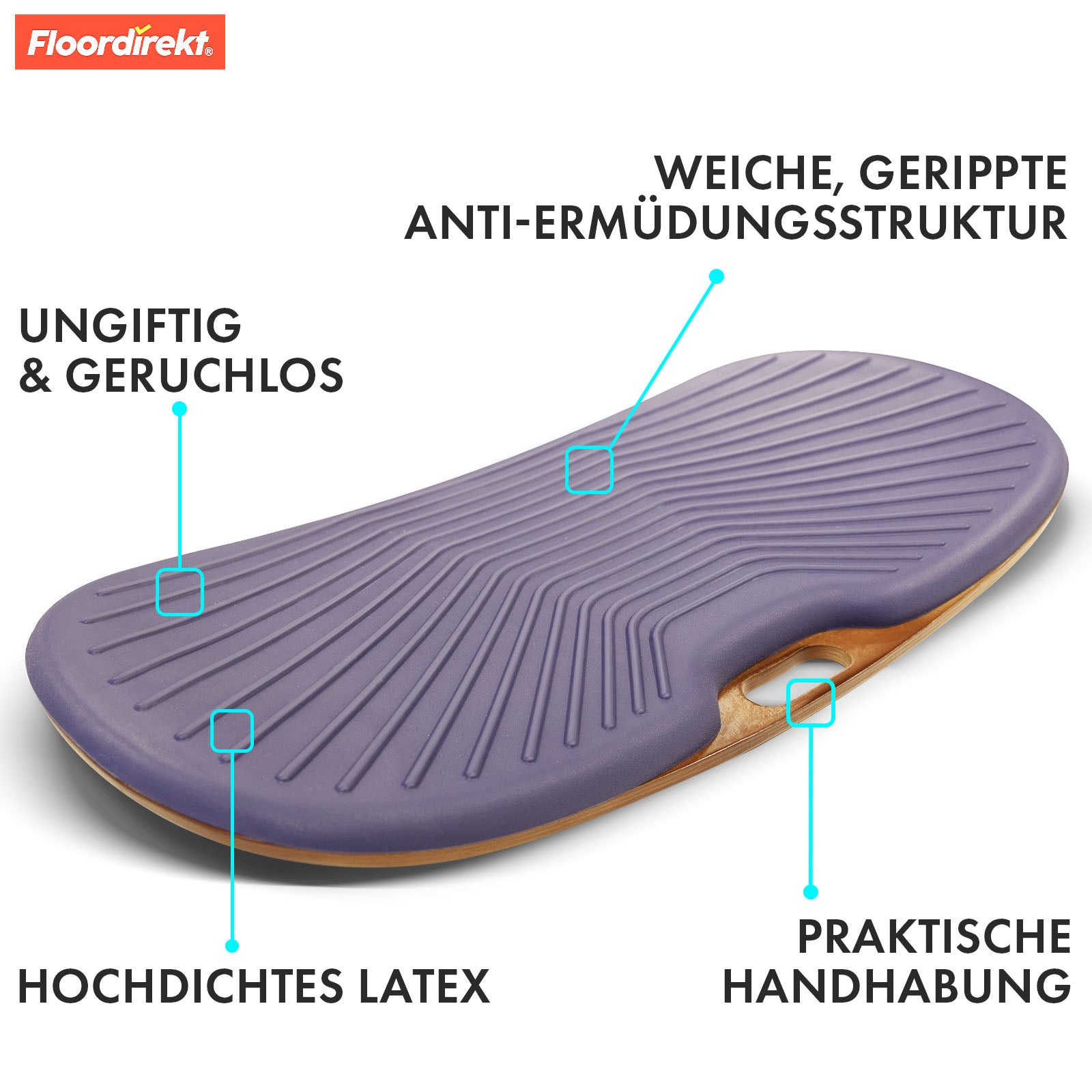 Balance Board | Hawaii | Anti-fatigue mat for standing desks in the office & home office | Workplace mat available in two versions