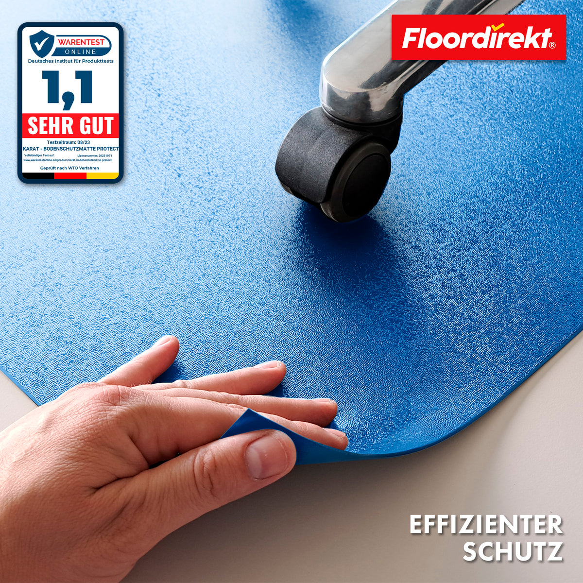 Floor protection mat with bevelled edge in various colours | Kleopatra | Optimum protection for your floors | In many sizes and colours