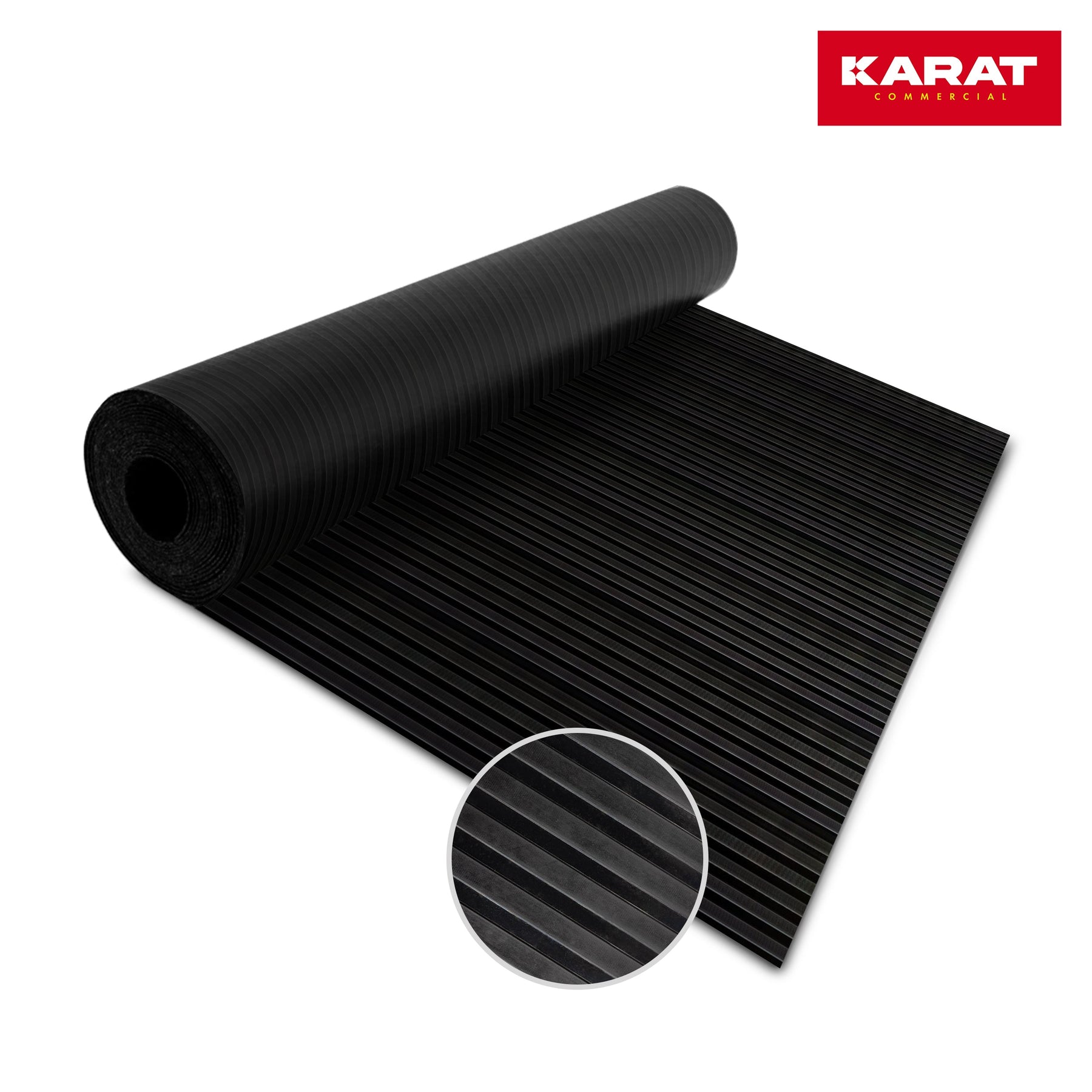 ✂ Rubber Matting | Broad Ribbed | Thickness: 3 mm | Rubber Flooring Rolls