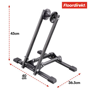 Bike Stand Ground Parker | Finn | Foldable Steel Stand for 20" to 29" Wheels | Space-Saving and Stable