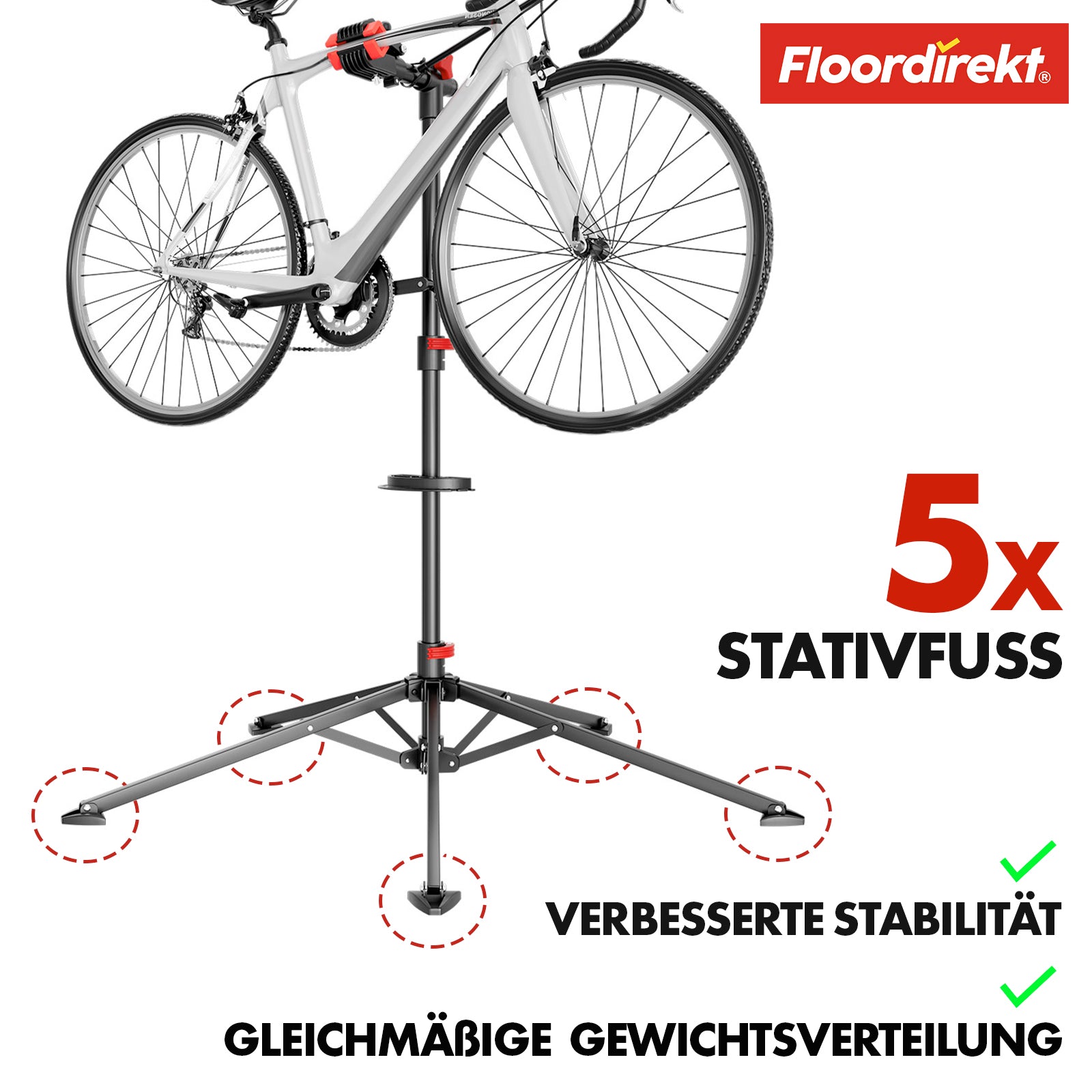 Bicycle assembly stand | Lois | Height-adjustable and customisable | Load capacity up to 30 kg