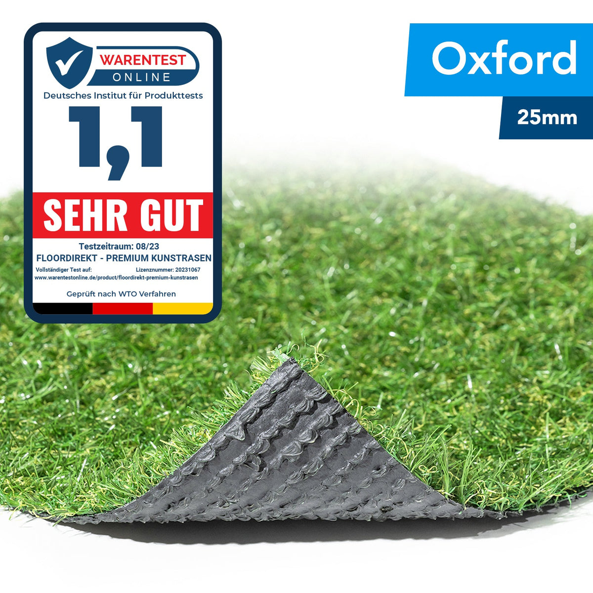 ✂ Artificial Grass Turf | Oxford | Pile Height: 25 Mm | Weight: 1600 g/m²