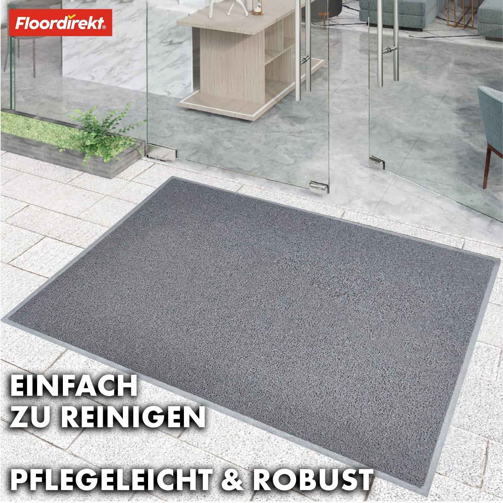 Entrance doormat | Vinyl spaghetti mat | In two colours, with or without print