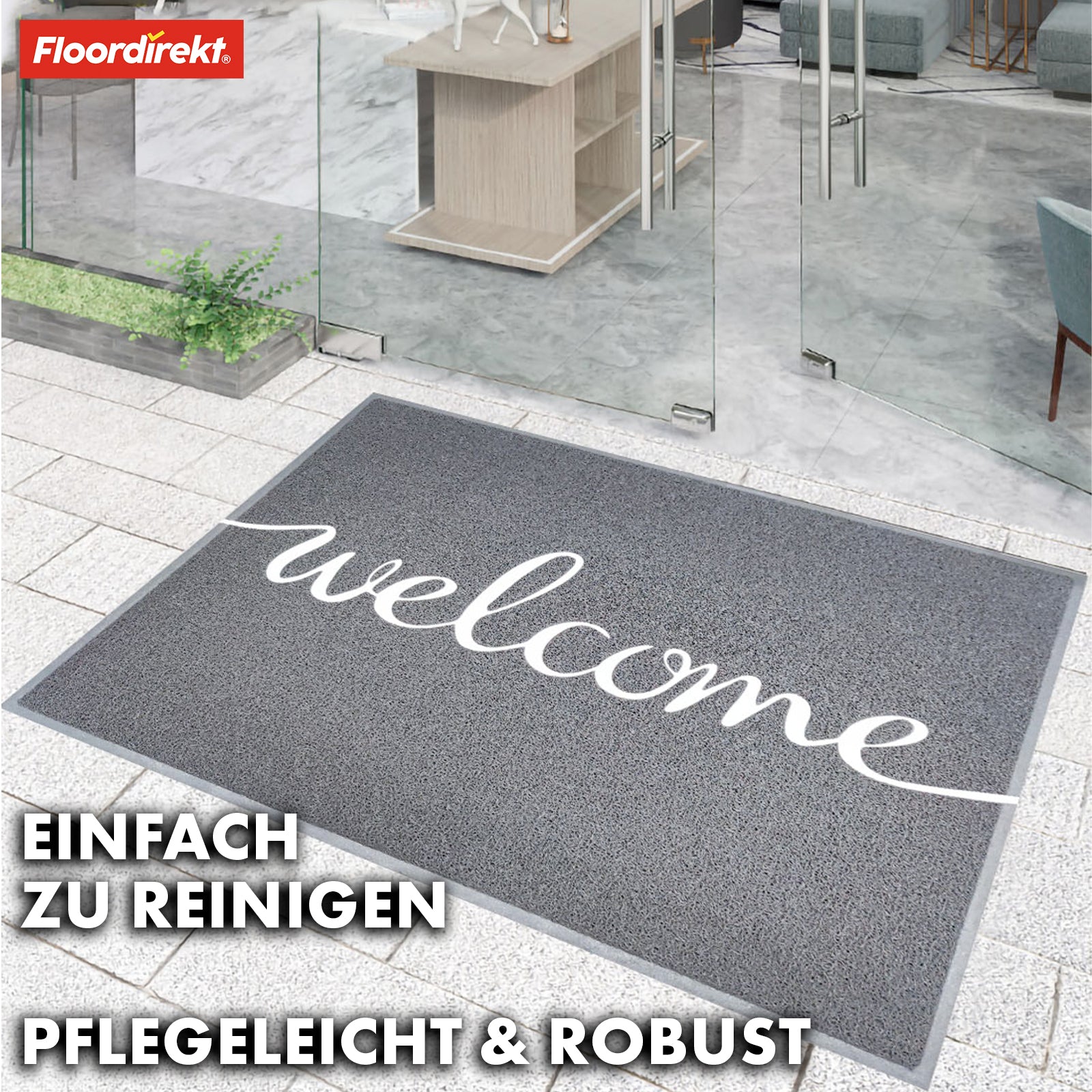 Entrance doormat | Vinyl spaghetti mat | In two colours, with or without print