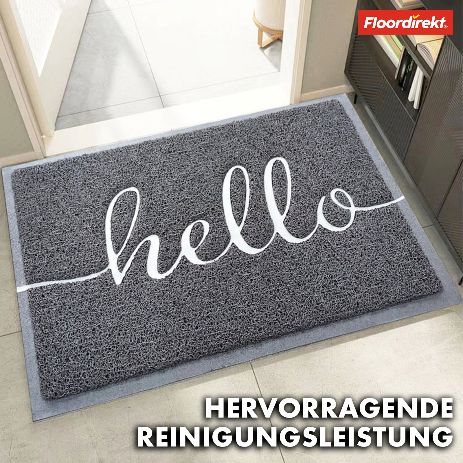 Entrance doormat | Vinyl spaghetti mat | In two colours, with or without print