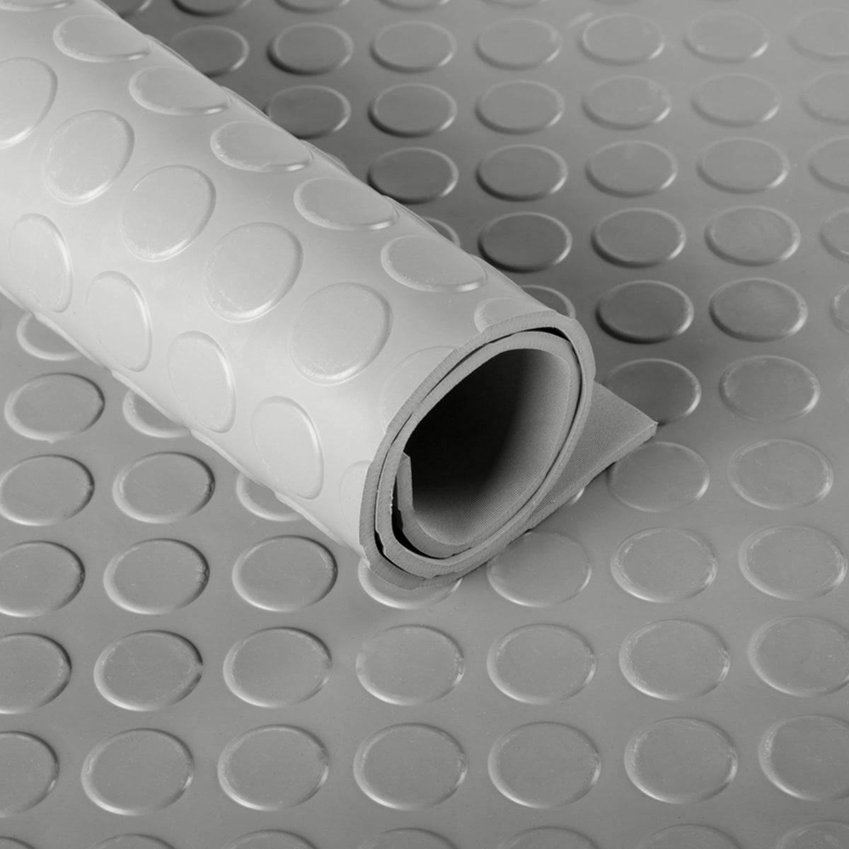 Rubber runner | Grey | Rubber mat with flat studs | Thickness: 3 mm