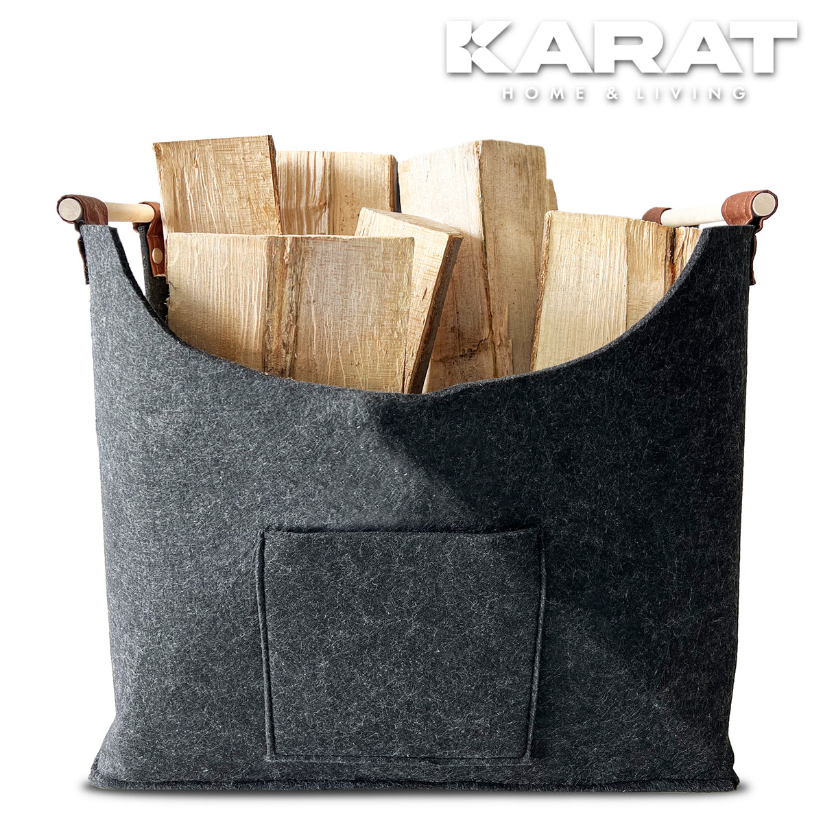 Felt bag Vesta | Firewood bag | Shopping bag | Foldable | Reinforced handle