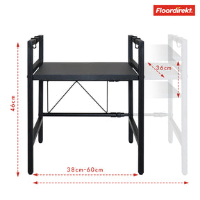 Microwave shelf | Durango | Adjustable kitchen organiser with 3 hooks | Available in 2 sizes