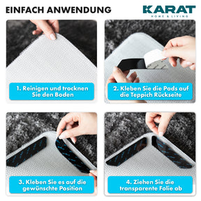 Anti-slip underlay for carpet | Louis | Non-slip carpet underlay | 2.5 x 13 cm | 24 pieces