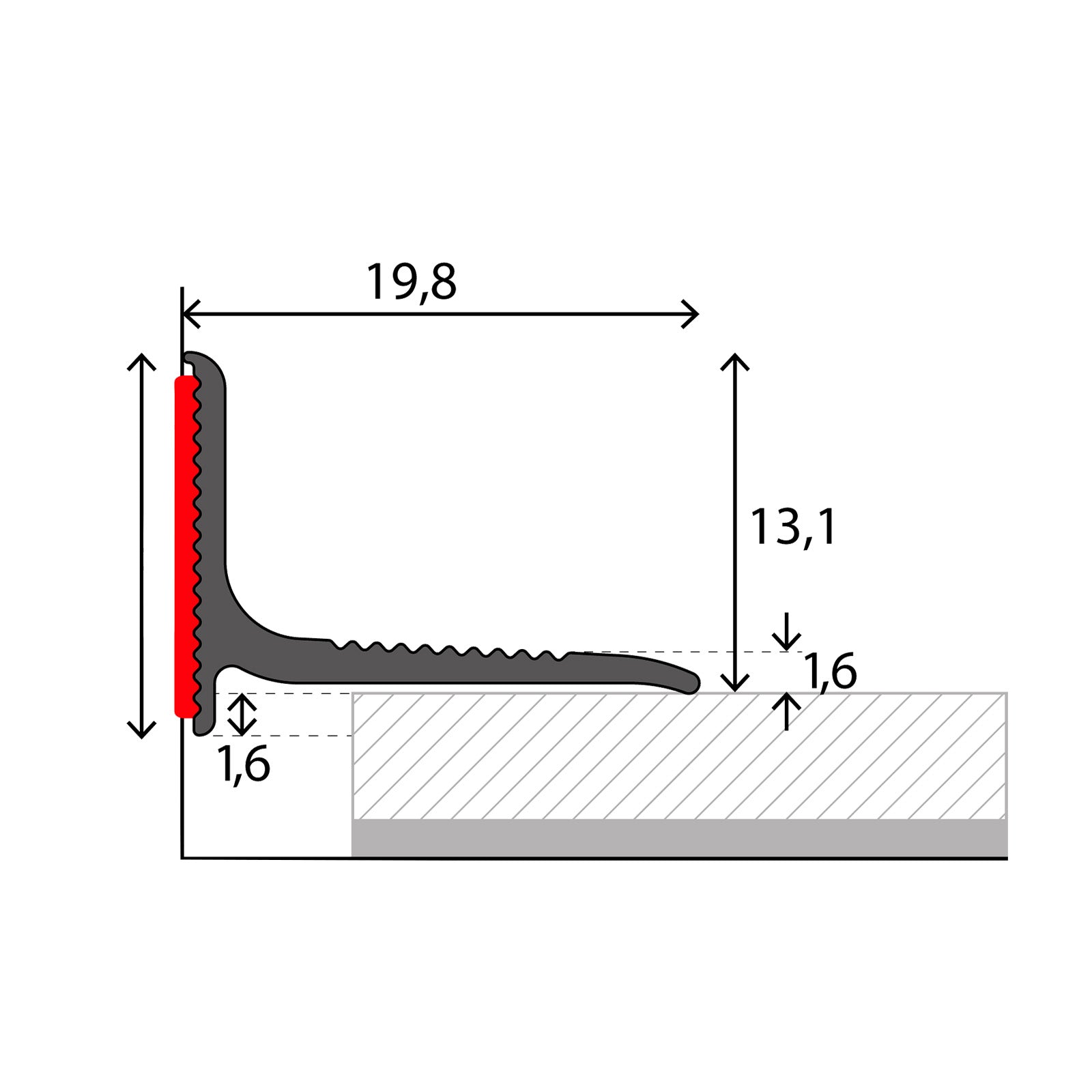 Aluminium Wall Skirting Profile | For Doors and Windows | Self-adhesive