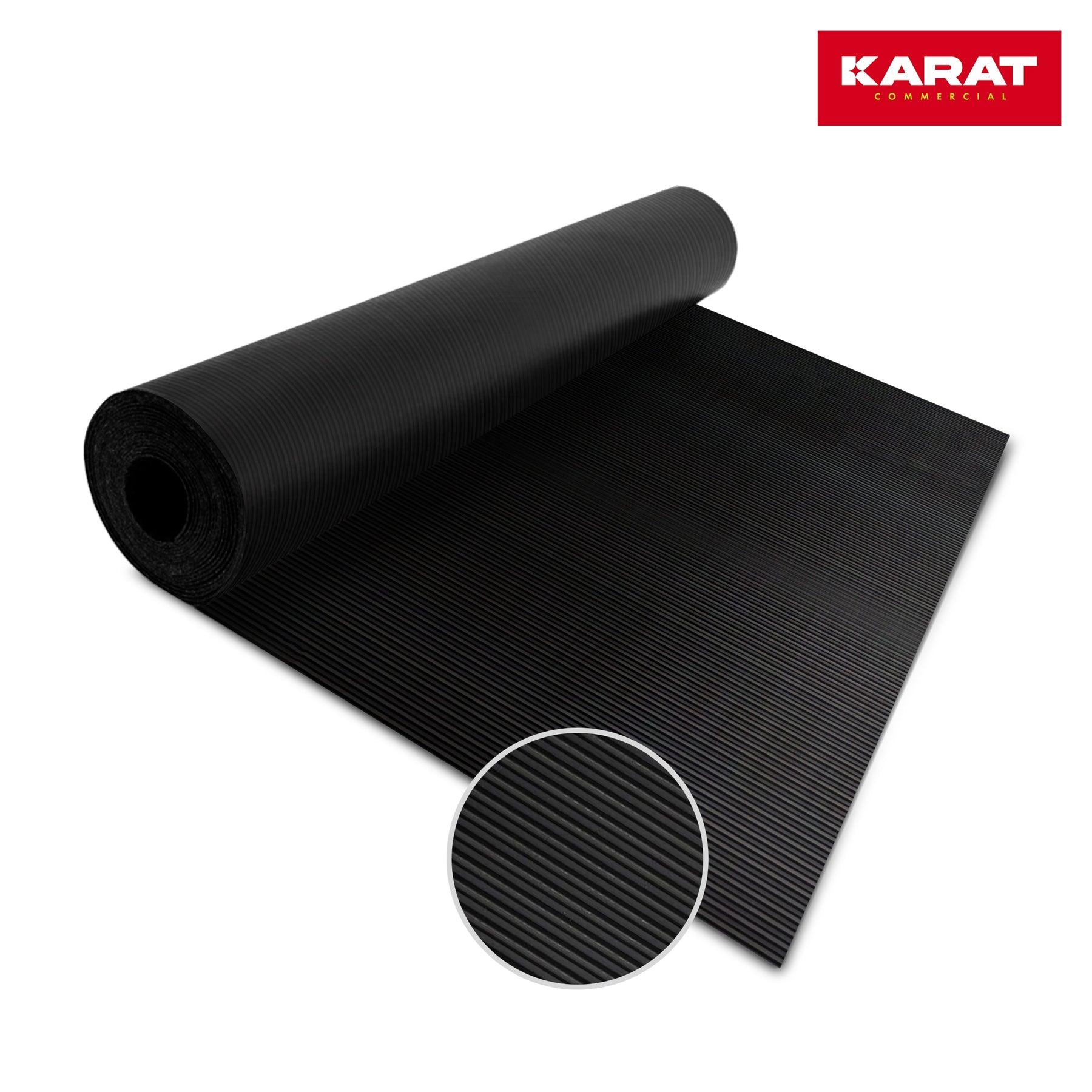 ✂ Rubber Matting | Fine Ribbed | Thickness: 3 mm | Rubber Flooring Rolls