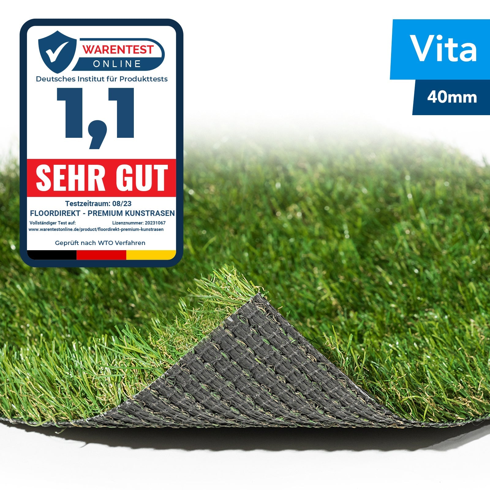 ✂ Artificial Grass Turf | Vita | Pile Height: 40 mm | Weight: 2400 g/m²