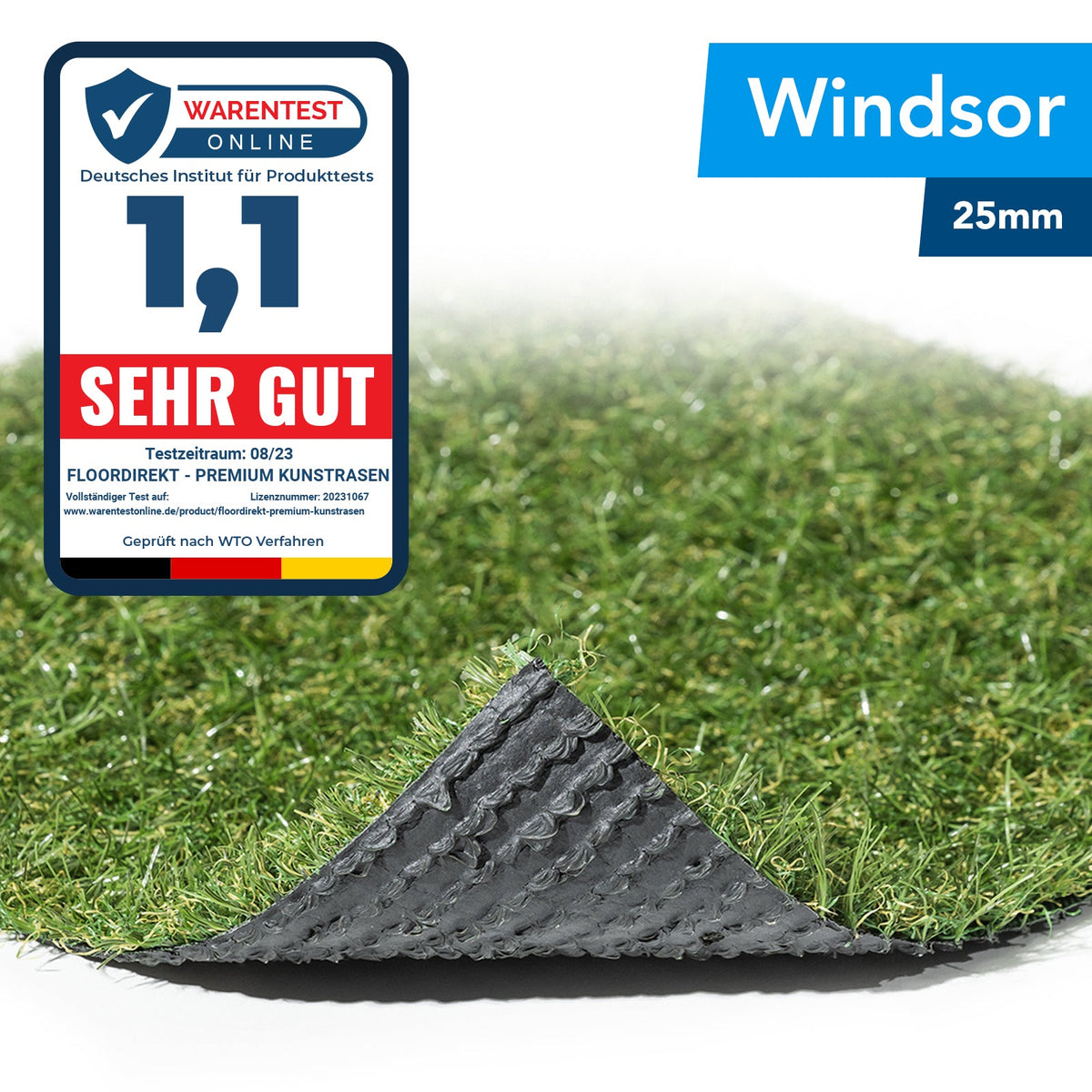 ✂ Artificial Grass Turf | Windsor | Pile Height: 25 Mm | Weight: 1700 g/m²