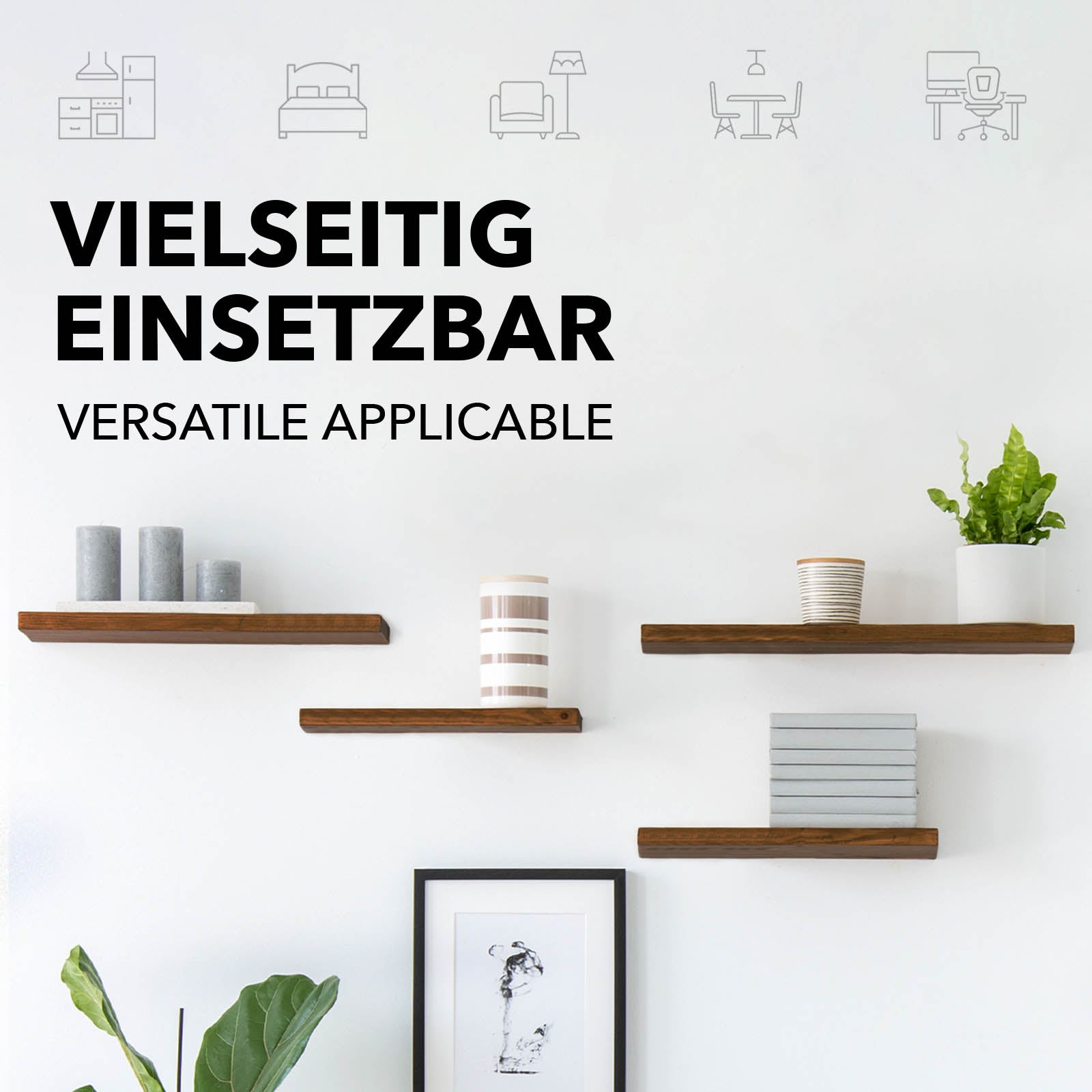 Floating Wall Shelf | Stockholm | Wall Mounted | Elegant