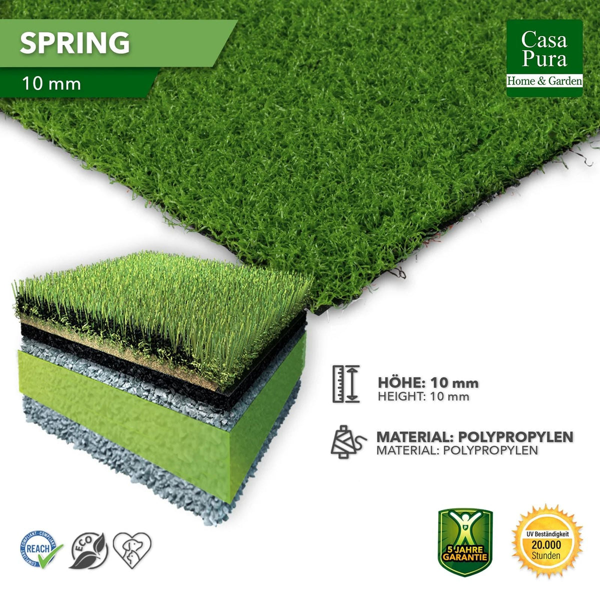 ✂ Artifical Grass Premium | Spring | In various colours & widths | Ideal for balcony and terrace