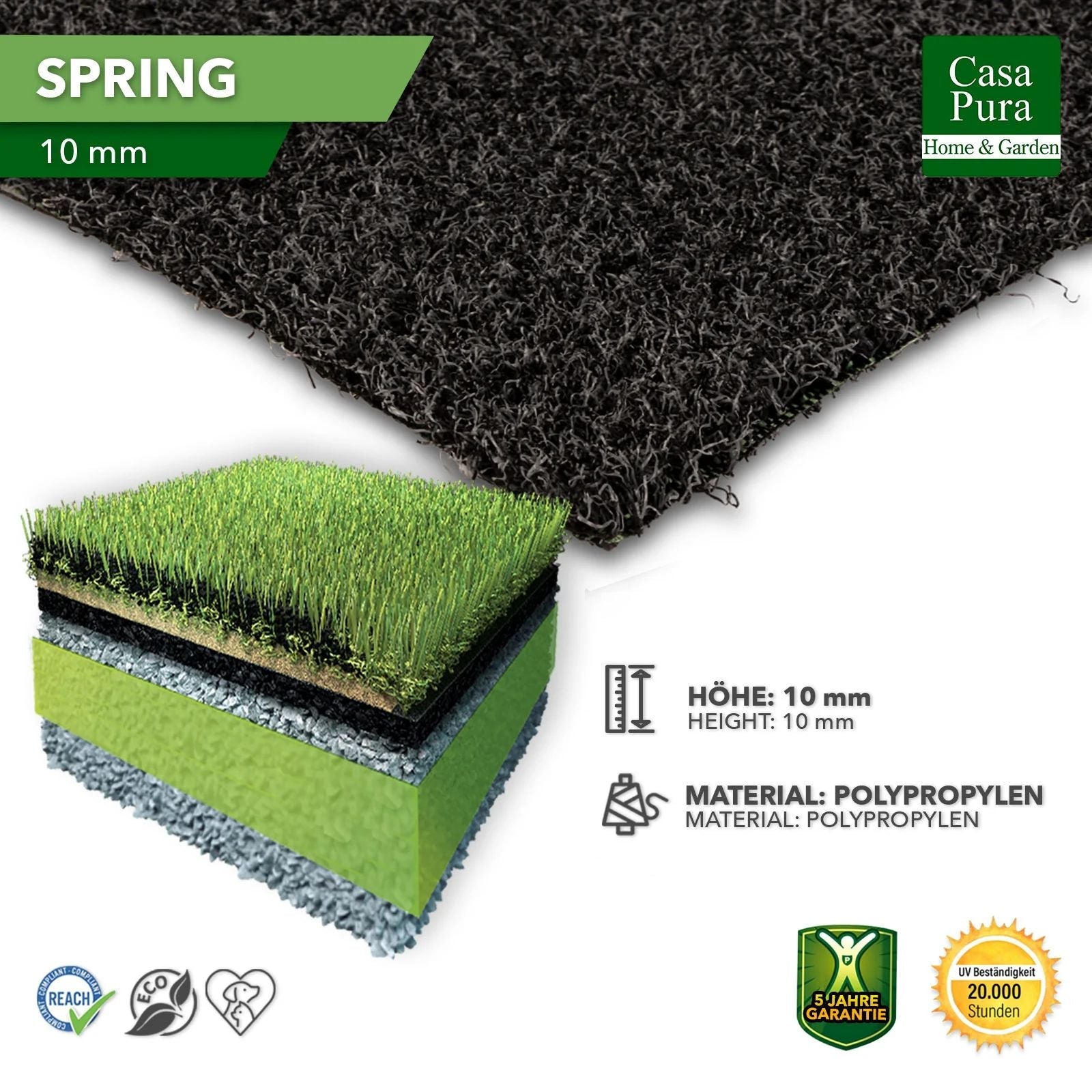 ✂ Artifical Grass Premium | Spring | In various colours & widths | Ideal for balcony and terrace