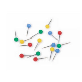 Map Push Pins | Round Head Plastic | 500 Pieces | 4 x 15 mm